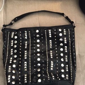 Blacked studded purse
